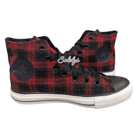 Converse 2011 Chuck Taylor All Star Buffalo Tartan Plaid Red Black High Top 7.5 - Picture 1 of 10